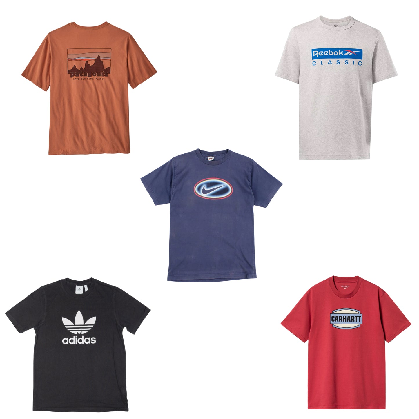 mix branded t-shirt Carhartt , Patagonia , Nike , Adidas , reebok