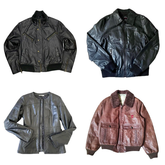 mix leather jacket